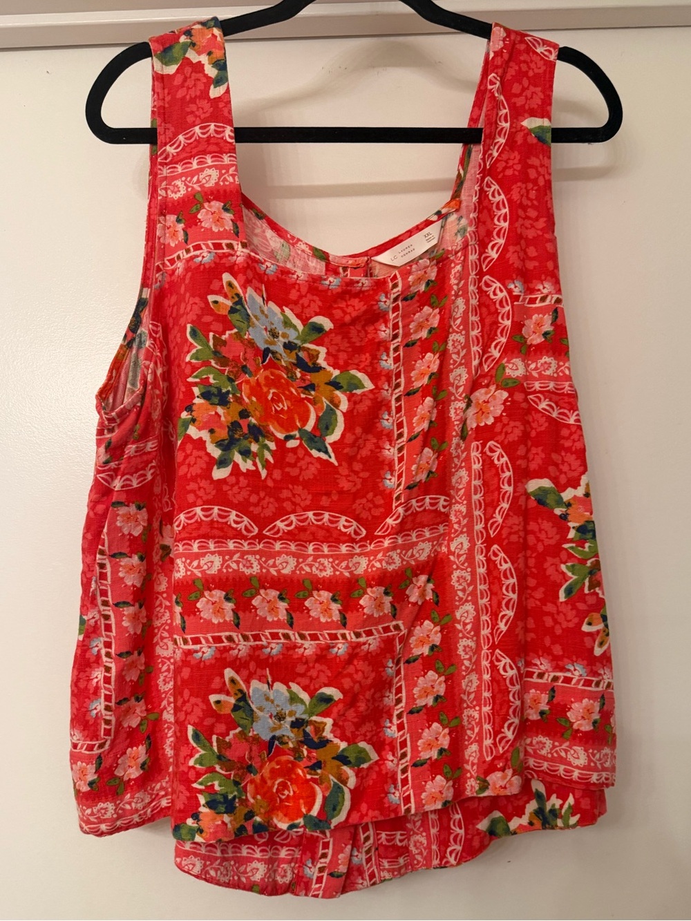 Floral Coral Sleeveless Women’s Top
